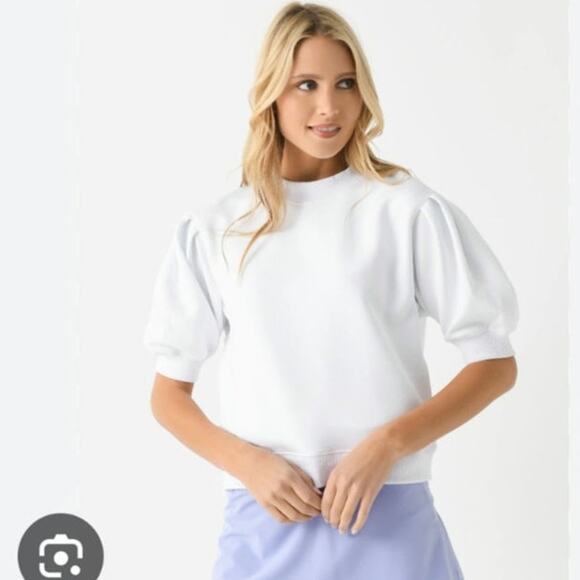 Addison Bay Tops - Addison Bay White Puff Sleeve Blouse